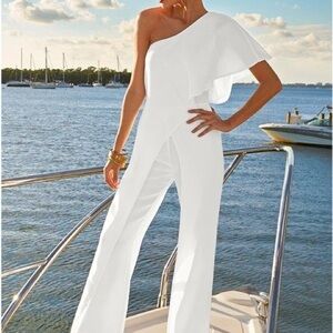 Elegant White One-Shoulder Jumpsuit